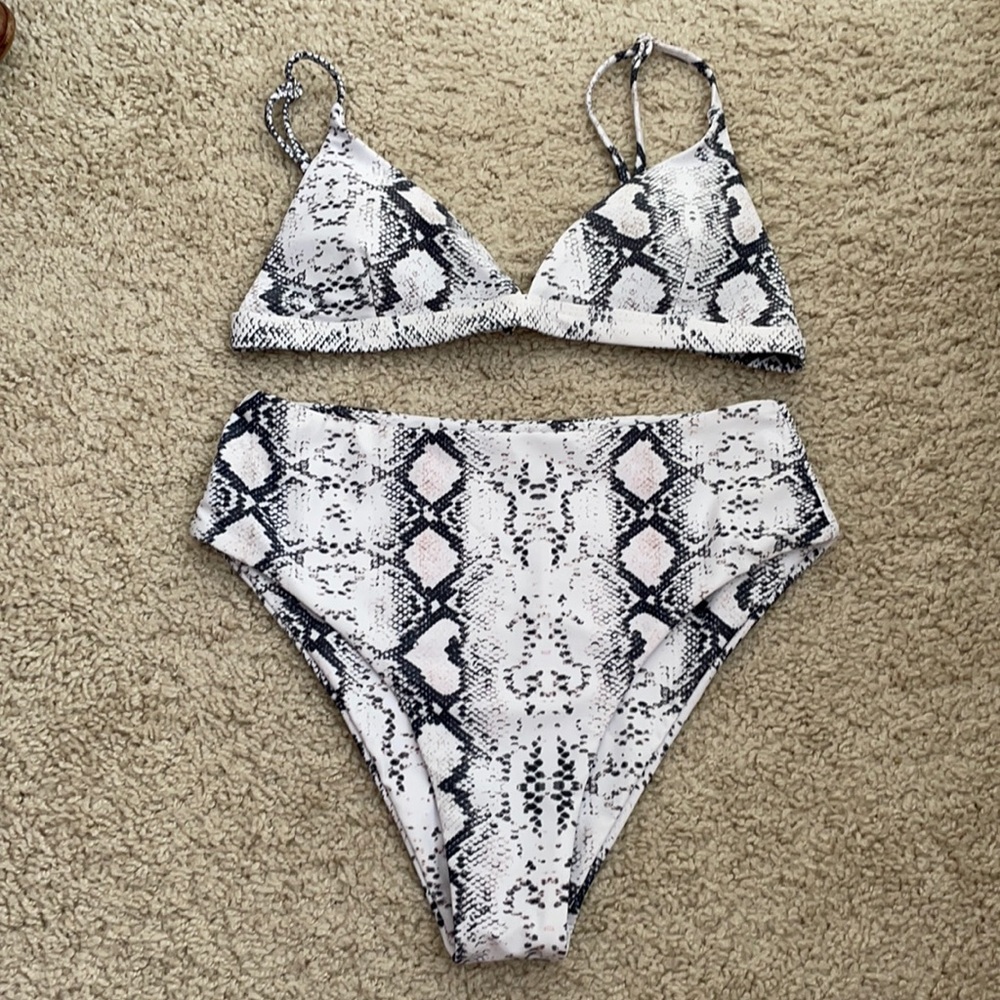 Amazon High Waisted Snakeskin Bikini